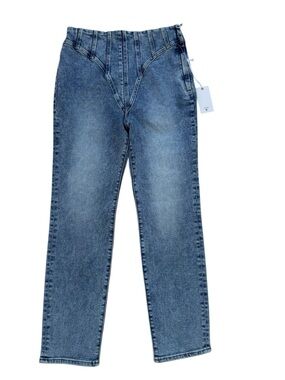 Good American  Pintuck Skinny Blue Denim  Jeans